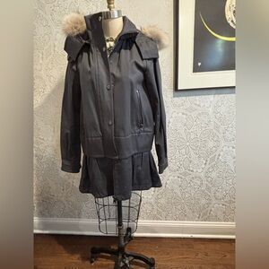 Vintage Ashely B jacket with authentic fur hood trim. Size xs